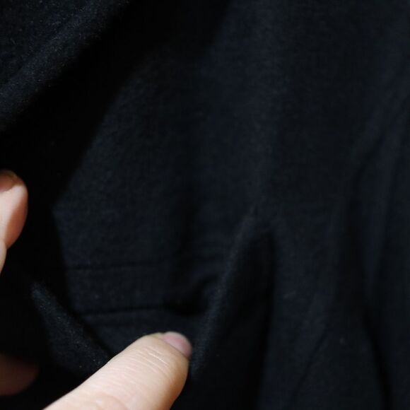 J. Jill Black Pea Coat with Collared Neckline Wool Cashmere Angora LG - Picture 6 of 12